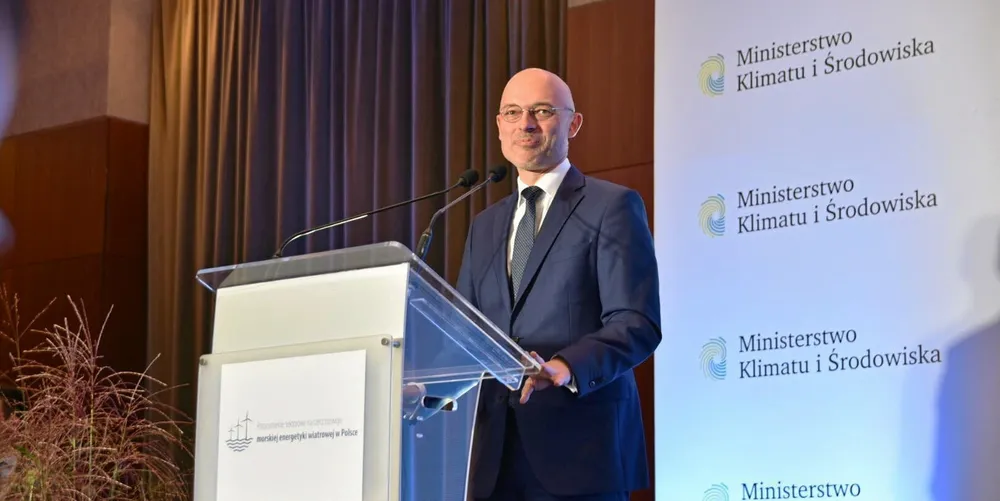 Polish climate and environment minister Michał Kurtyka at the ceremony of signing the "Sectoral Agreement for the Development of Offshore Wind Energy in Poland"