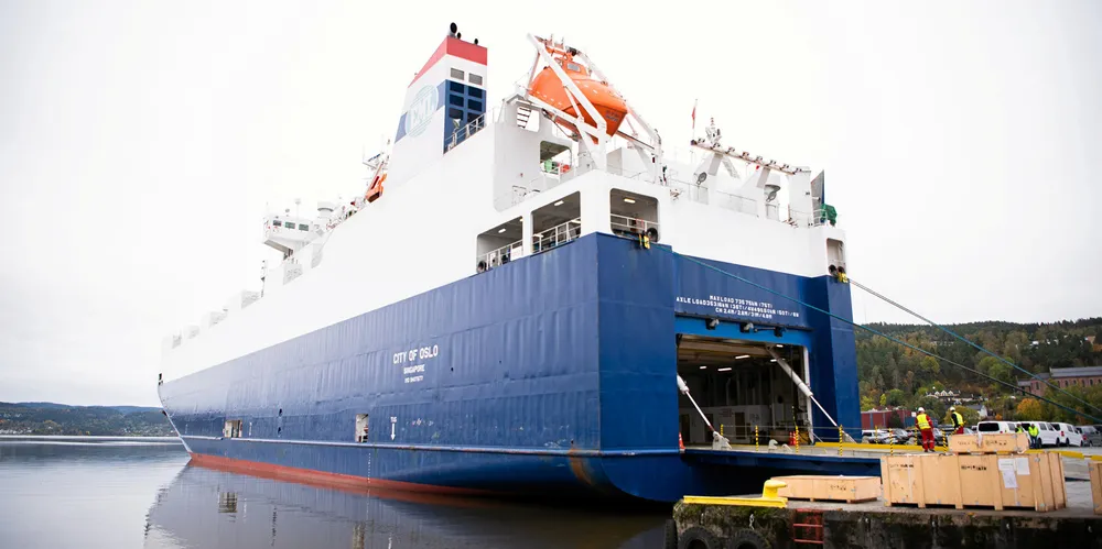 A Gram Car Carriers vehicle carrier in Norway.