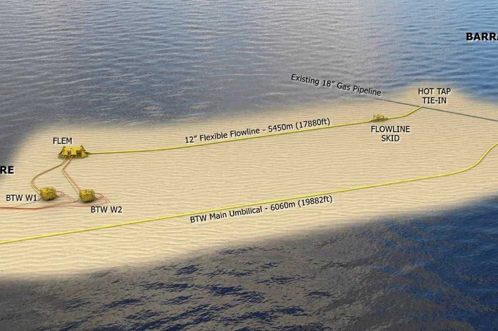 West Barracouta: the field development will be controlled by the existing Barracouta platform via an umbilical that is about six kilometres in length
