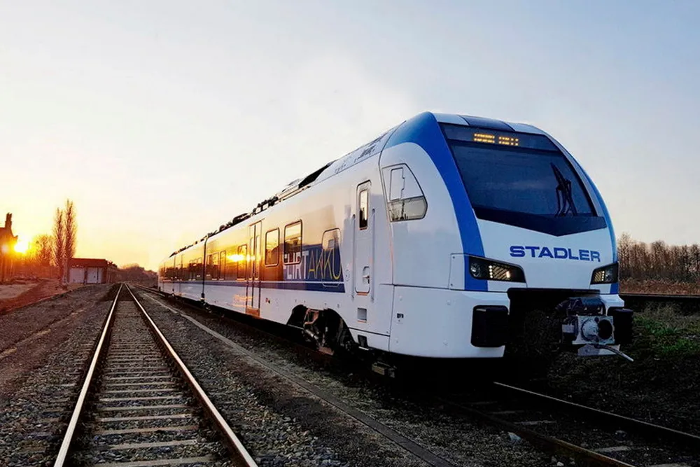Stadler's battery-electric train model, the Flirt Akku.