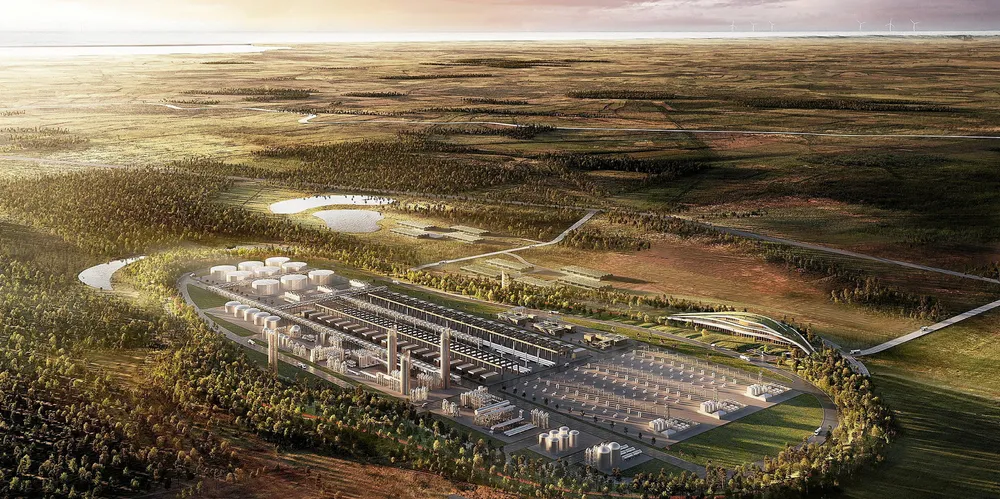 An artist's impression of the Megaton green fuels plant in western Denmark.