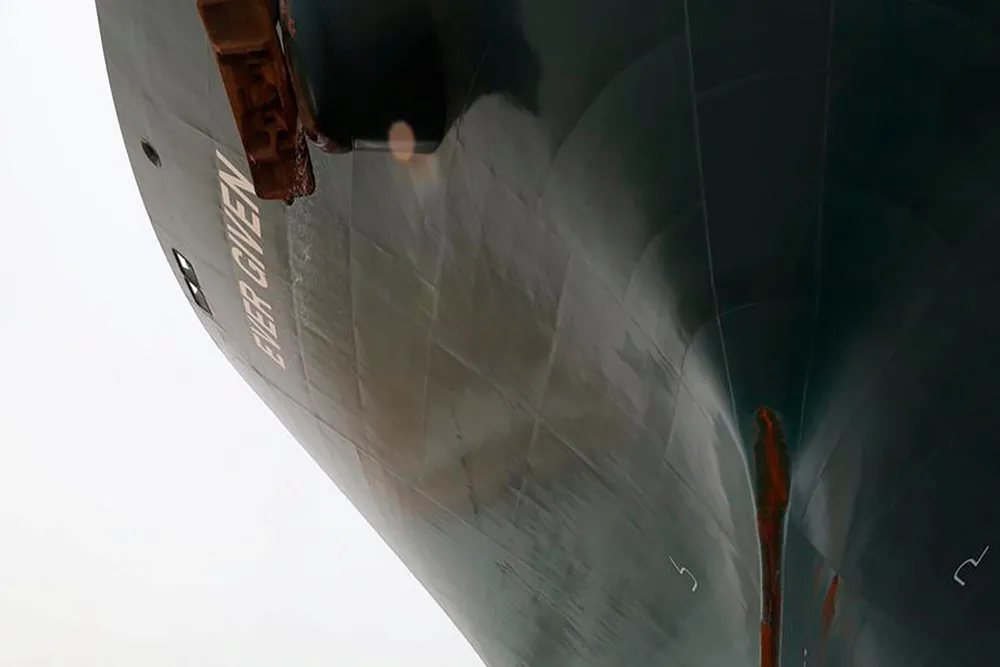 Stuck: there are concerns it could take weeks to dislodge the Ever Given cargo ship which is block the Suez Canal