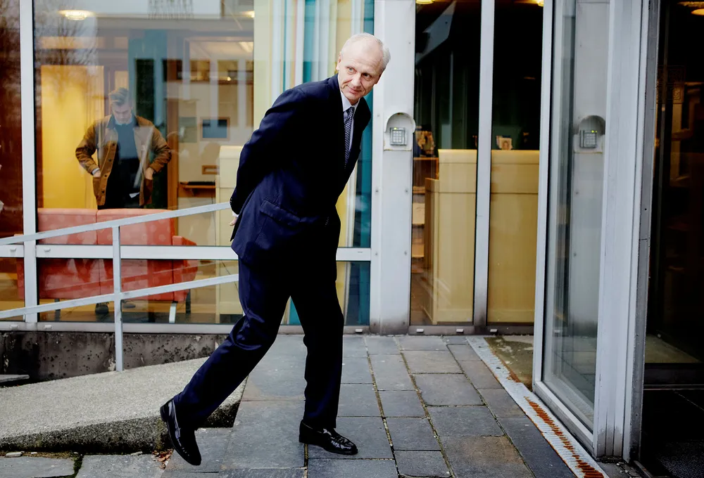 Hans Peter Jebsen med familie eier Kristian Gerhard Jebsen Skipsrederi as. Bildet er fra et arrangement i 2012 ved Norges Handelshøyskole i Bergen.