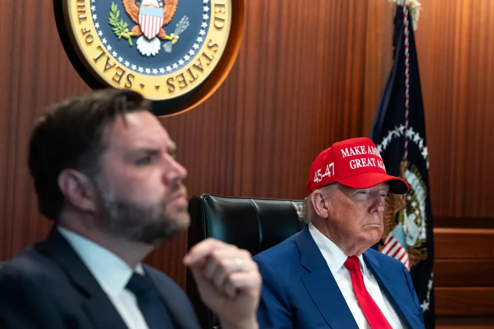 President Donald Trump (right) and vice president JD Vance