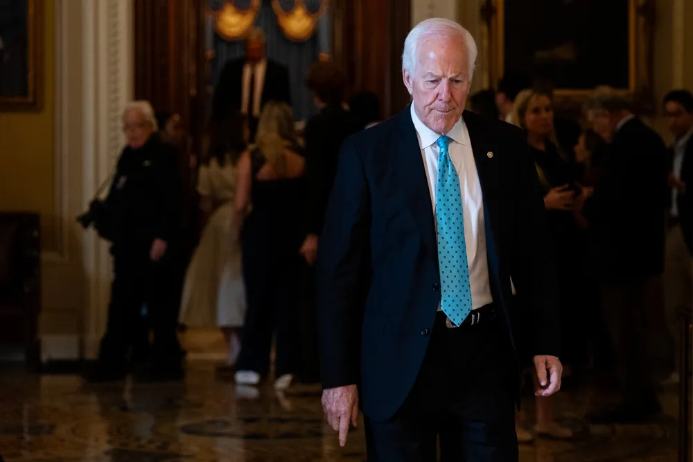 Senator John Cornyn (R-Texas) leaves the Senate chamber