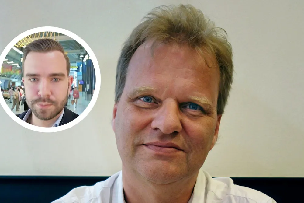 Bjørnar Feen og sønnen Nicholas Feen (innfelt).