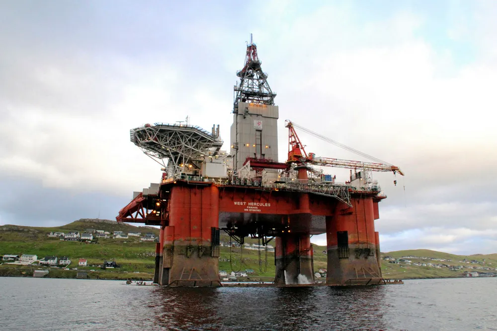 At work: semi-submersible rig West Hercules