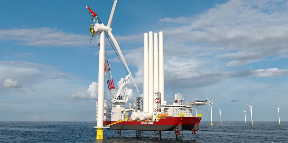The Charybdis wind turbine installation vessel, being built in Brownsville, Texas, will be the first US-flagged unit to work in the Atlantic