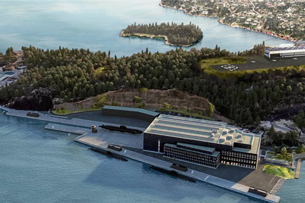 Ubåtkai-illustrasjon på Haakonsvern. Kaianlegget skal bygges av NCC.