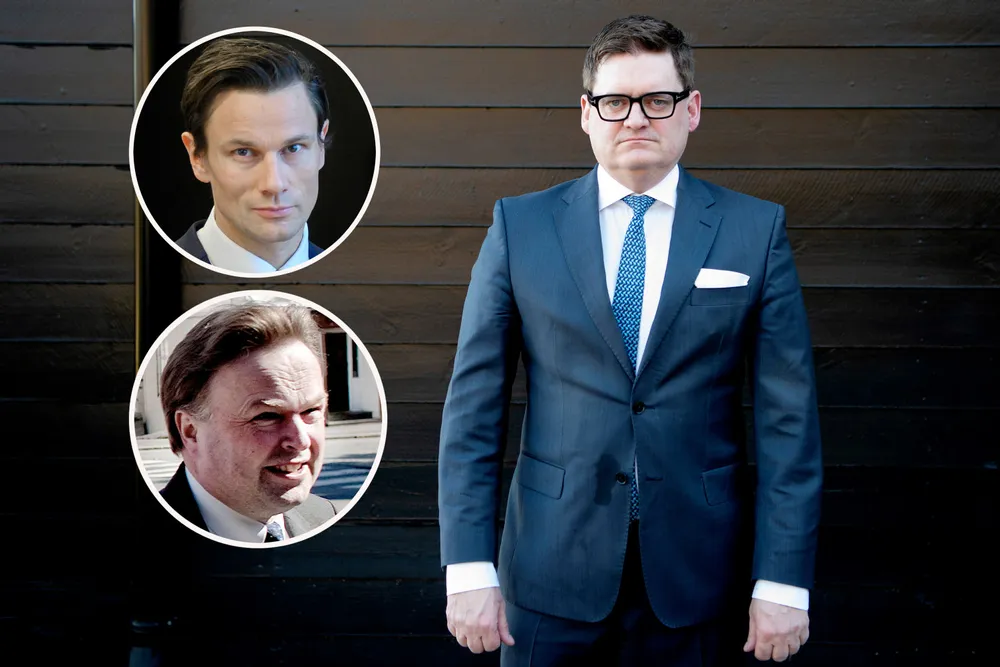Advokatene Peter Hammerich, Geir Sviggum (innfelt øverst) og Erling Ueland (nederst).