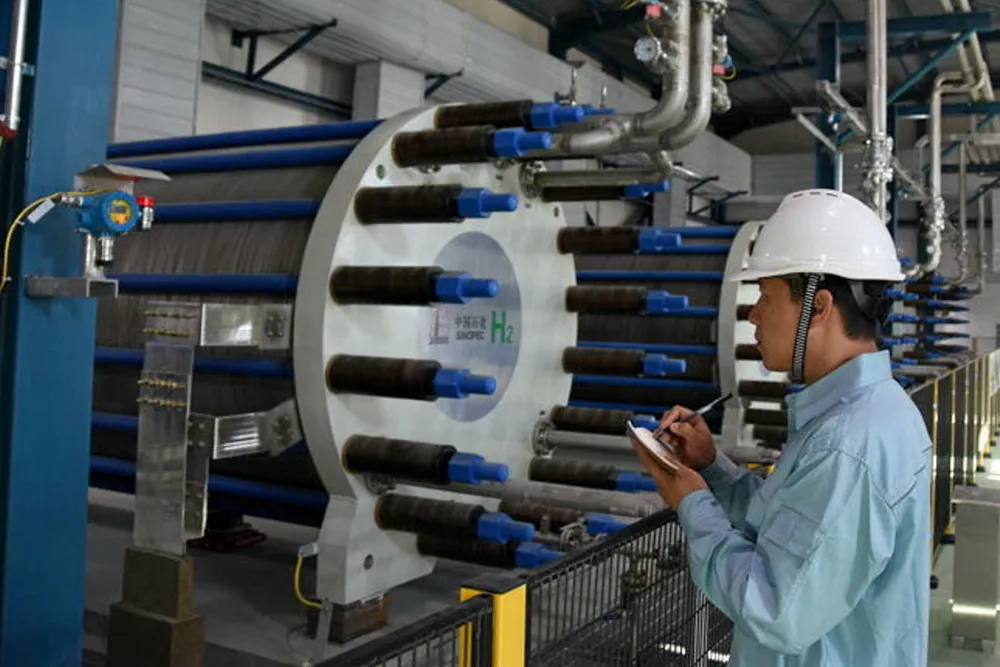 One of the Chinese electrolysers installed at the newly commissioned 260MW Kuqa green hydrogen project in Xinjiang, China.
