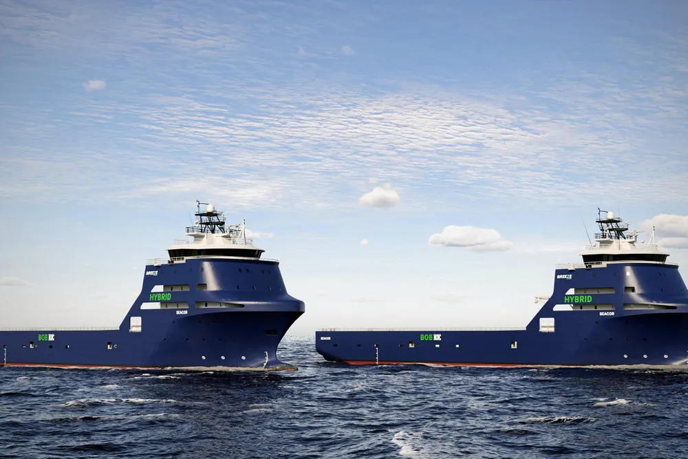 3D-illustrasjoner av de to skipene som som Breeze ship design skal designe.