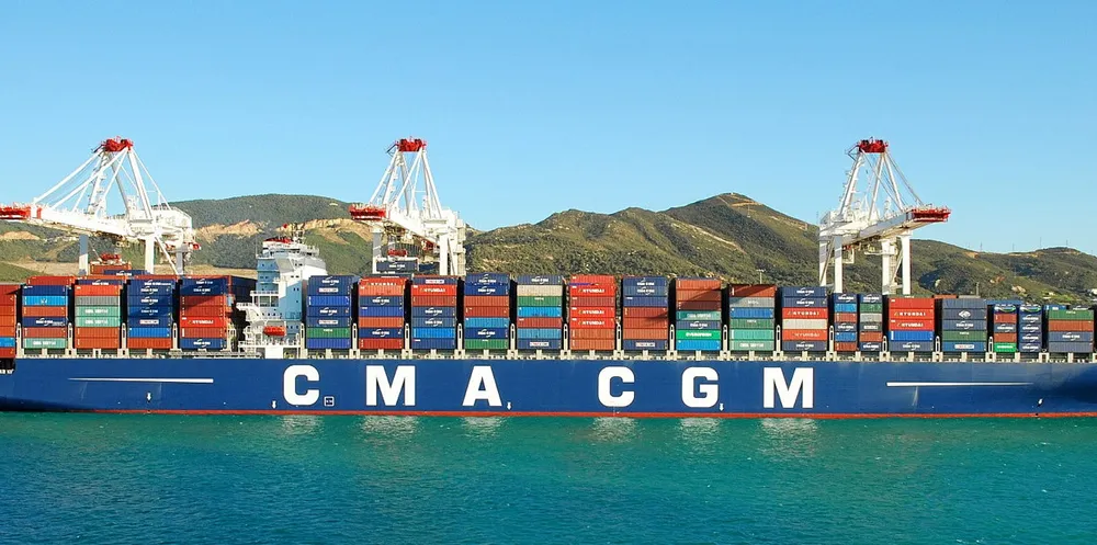The 11,400-teu CMA CGM Leo (built 2010) calls at the Tanger Med port in Morocco in 2011.