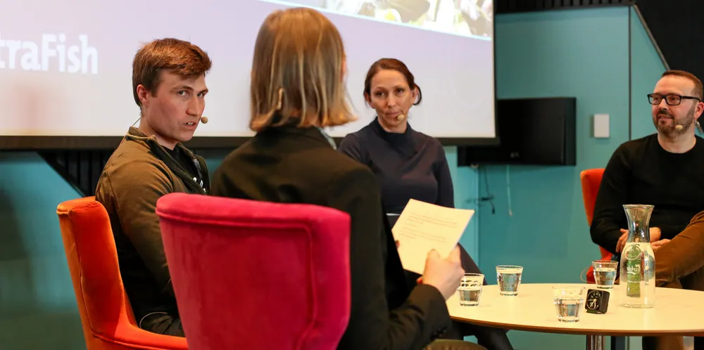 Kjersti Sandvik ledet debatt mellom fisker Petter Myklebust, Bjørg Nøstvold i Norfra og Audun Iversen i Nofima.