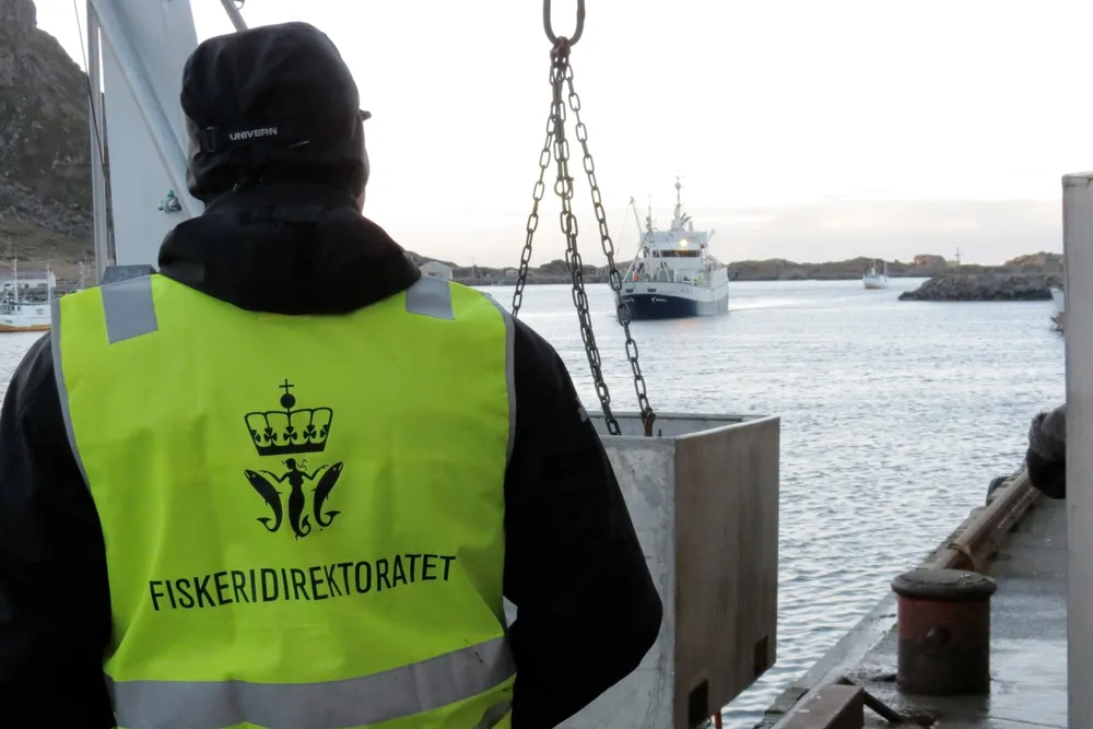 Det var to inspektører fra Fiskeridirektoratet som kontrollerte fiskebåten og fant ut at den lå i opplag på land.