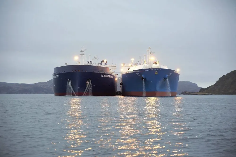 Russia has been using less ice-strengthened tonnage to take on cargoes from its Arc7 fleet for onward shipment.