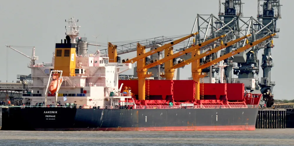 The supramax Laconic is seen at UK's Tilbury Power Station in 2013. Nereus Shipping has reportedly sold the vessel to unidentified buyers.