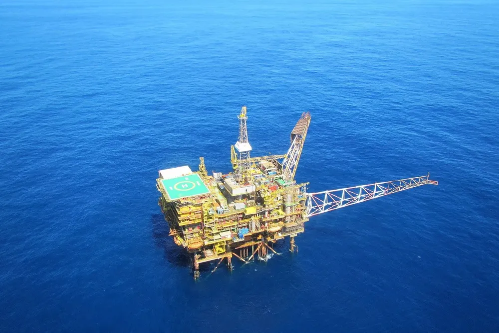 PPM-1 fixed platform producing in the Pampo field offshore Brazil.