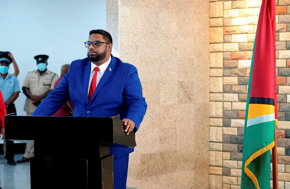Wait over: President Irfaan Ali, of the People's Progressive Party, after he was declared winner of elections that were held in March 2020 but subjected to a recount