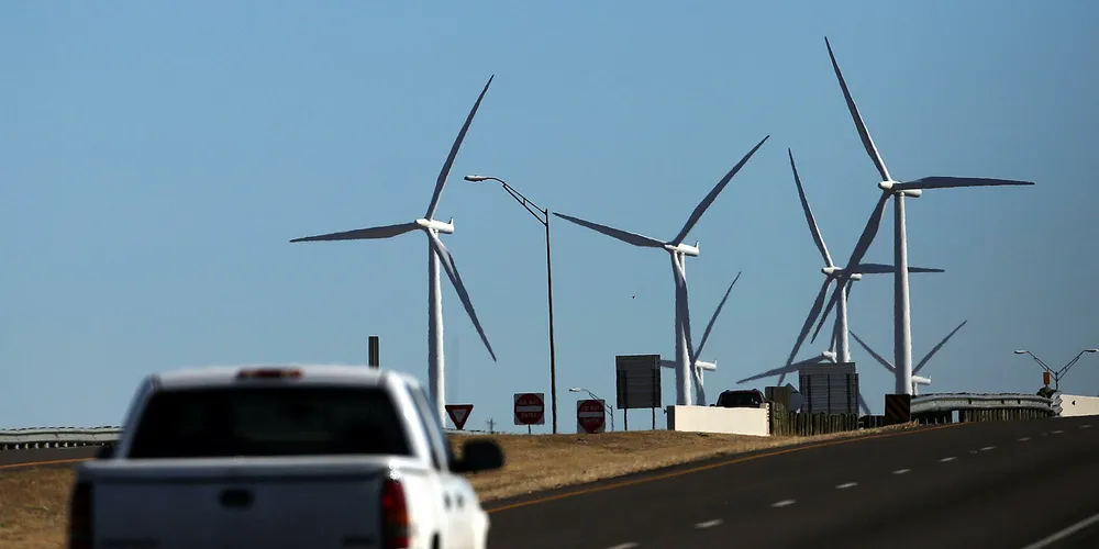 COLORADO CITY, TX - JANUARY 21: Wind turbines are viewed at a wind farm on January 21, 2016 in Colorado City, Texas. Pic - Spencer Platt/Getty Images)