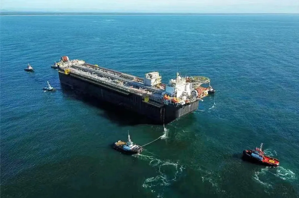 The hull and living quarters built by CMIC Raffles for the P-71 FPSO.