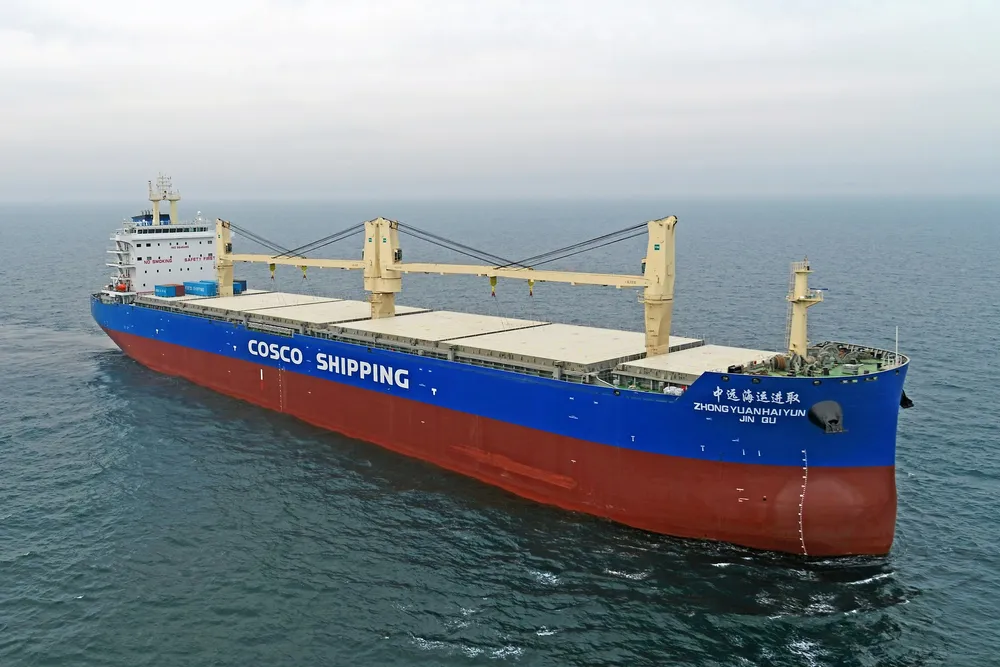 Cosco Shipping Specialised Carriers bills its 62,000-dwt Zhong Yuan Hai Yun Jin Qu (built 2019) as a multipurpose pulp carrier.