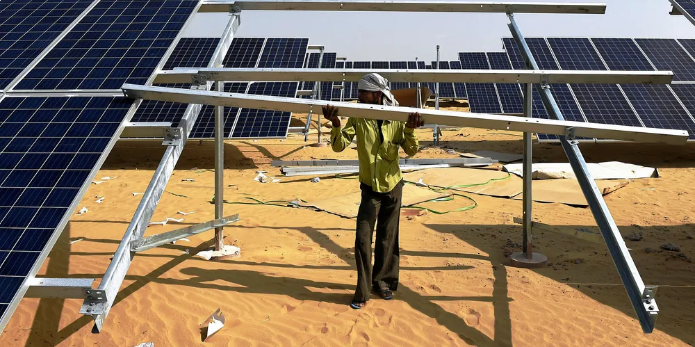 Construction of solar PV plant in the Indian state of Rajasthan