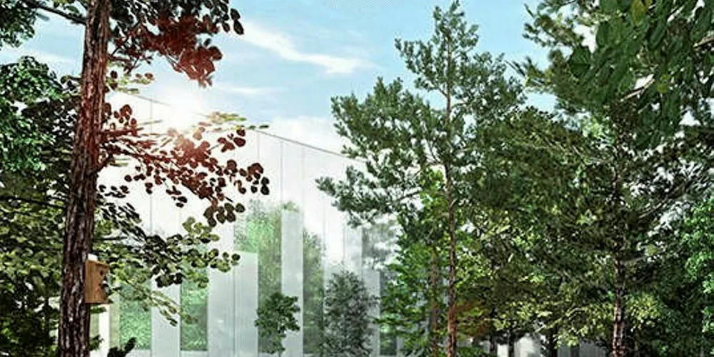 An artist's rendering of Nordic Aquafarms' Maine facility.