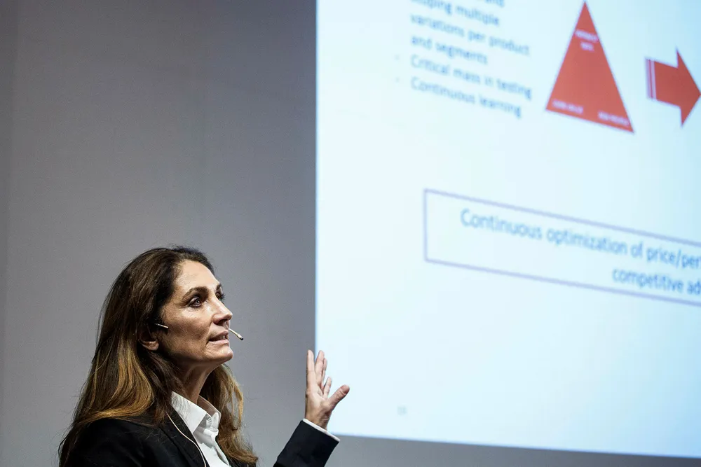 Administrerende direktør Tine Wollebekk i Bank Norwegian leverer solid resultatvekst for 2017. Foto: Nicklas Knudsen