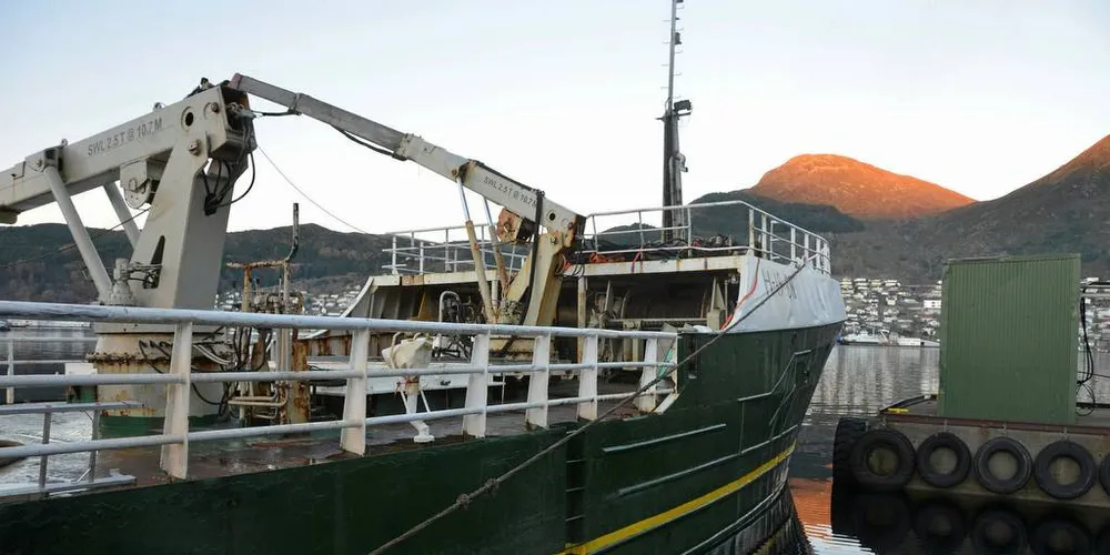 KAIFAST: «Ottar» til kai i Måløy med mangelliste som må rettes opp. De to filippinske maskinistene kan bli sendt hjem på grunn av manglende arbeidstillatelse, mens det krangles om deres lønnsforhold.Foto: Einar Lindbæk