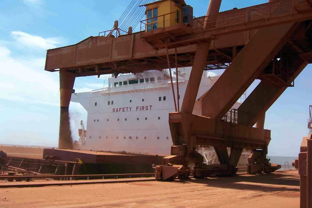 Bauxite being loaded at the port of Kamsar in Guinea. Rising Chinese demand for bauxite is set to drive up demand for capesizes.