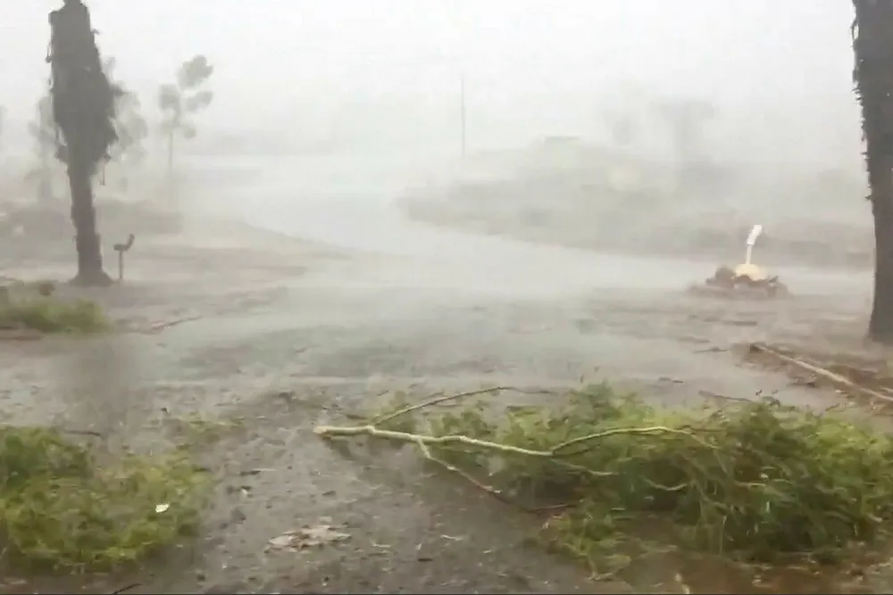 Brunt of the storm: tropical cyclone Damien made landfall over the weekend near the LNG hub of Karratha