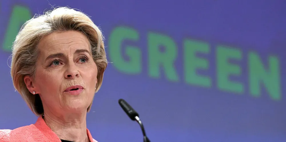 European Commission president Ursual von der Leyen unveiling the Fit for 55 package in Brussels in July. Homepage pic, Sébastien Bertrand via Flickr.