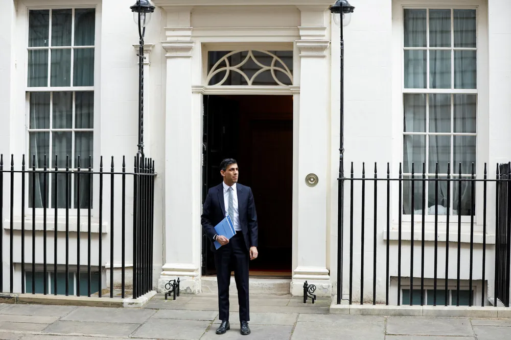 No windfall tax: UK Chancellor of the Exchequer Rishi Sunak leaves Downing Street earlier on Wednesday ahead of his Spring budget statement