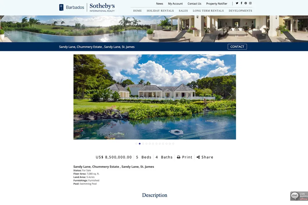 Tore Hansen-Tangens luksuseiendom Chummery Estate i Sandy Lane på Barbados hadde vært til salgs i nær to år før långiver Ferd fant en kjøper like før nyttår.