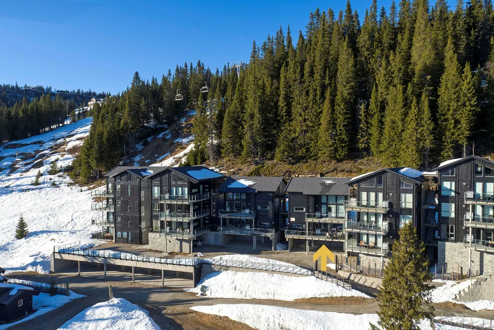 En leilighet på 68 kvadratmeter i dette komplekset på Kvitfjell ble solgt for 2,95 millioner i påsken etter tre dager på markedet.