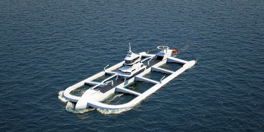 Chilean offshore salmon farm. Ocean Ark.