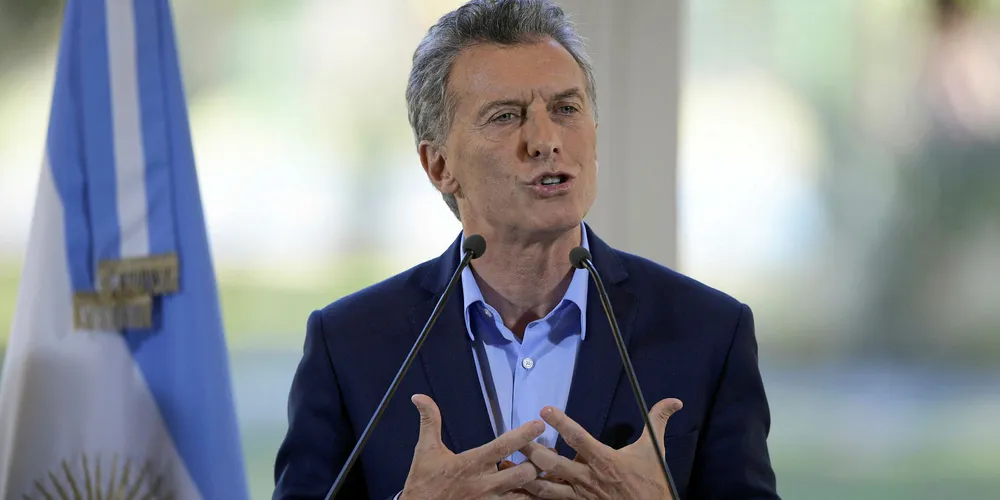 Argentina President Mauricio Macri speaking at the Casa Rosada presidential palace in Buenos Aires last year.