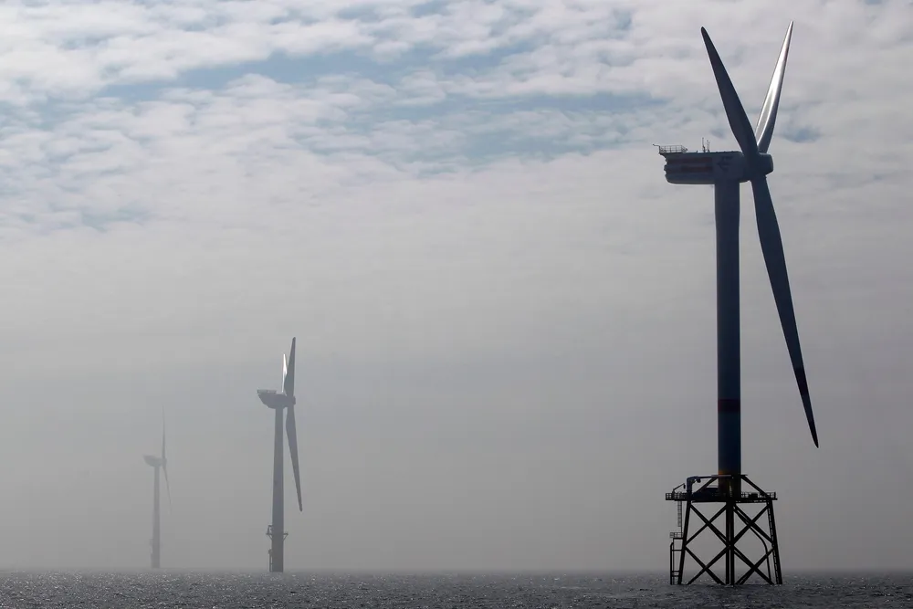 Offshore wind turbines in the North Sea.