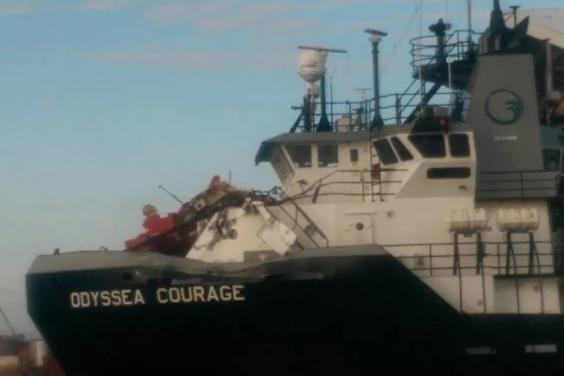 Collision: OSV Odyssea Courage damaged after running into Helix Q4000