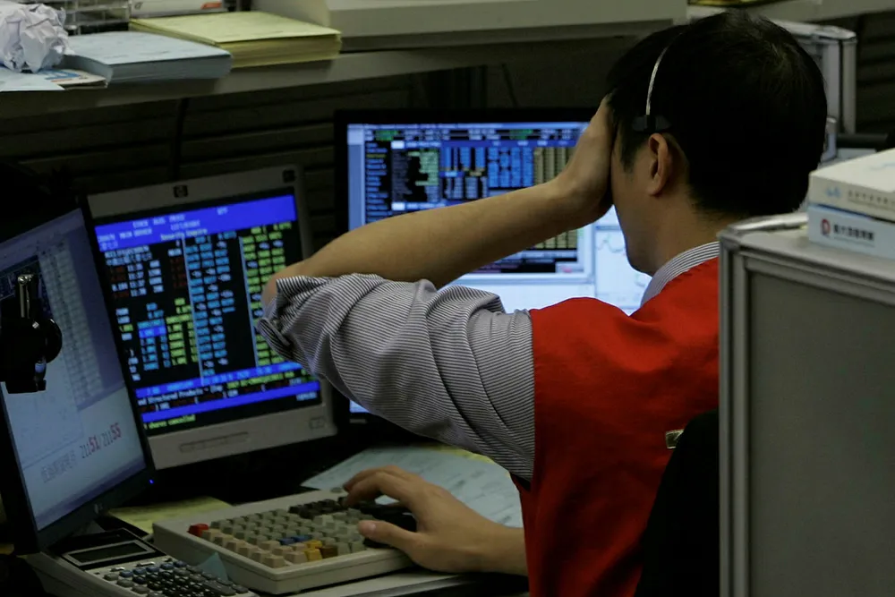 Falling: prices dipped in early trade on Tuesday following weak Chinese economic data for September