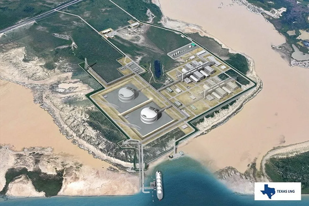 A schematic of Texas LNG, to be located in Brownsville, Texas, USA.