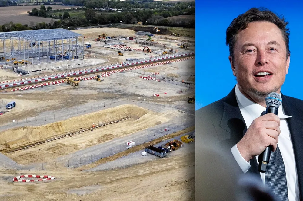 En av verdens største planlagte havvindparker, Ørsteds Hornsea 3 i Storbritannia, vil bli støttet av et av Europas største batterier, levert av Tesla. Bildet er fra byggingen av transformatorstasjonen til havvindparken.