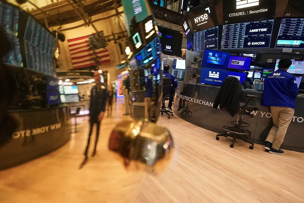 Investorene her på New York Stock Exchange (Nyse) er i villrede om Trump-tollen.