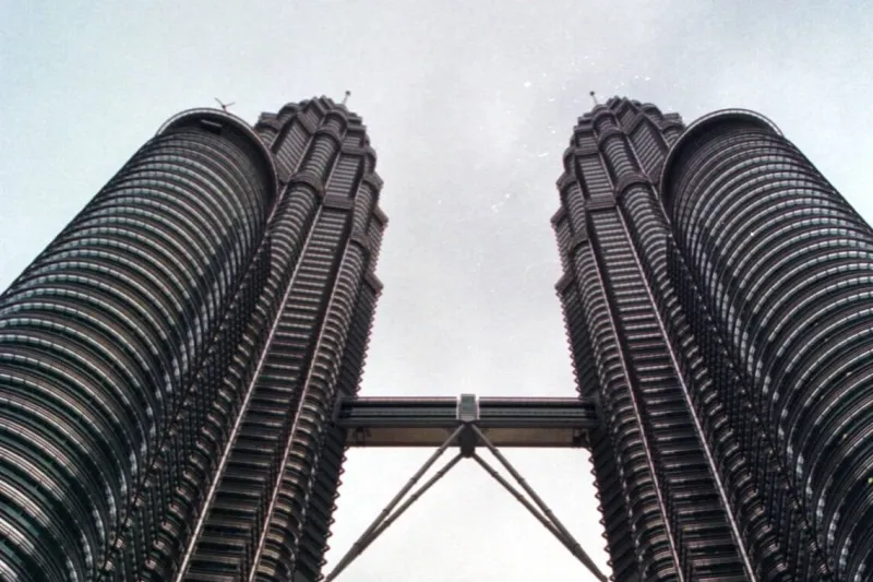 The Petronas towers in Malaysia.