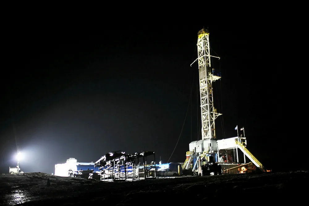 Marcellus shale: a rig hired by Cabot works in Pennsylvania in 2012