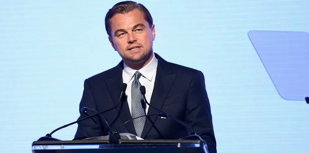 Hollywood actor Leonardo DiCaprio speaking at the Leonardo DiCaprio Foundation Gala in California last September.