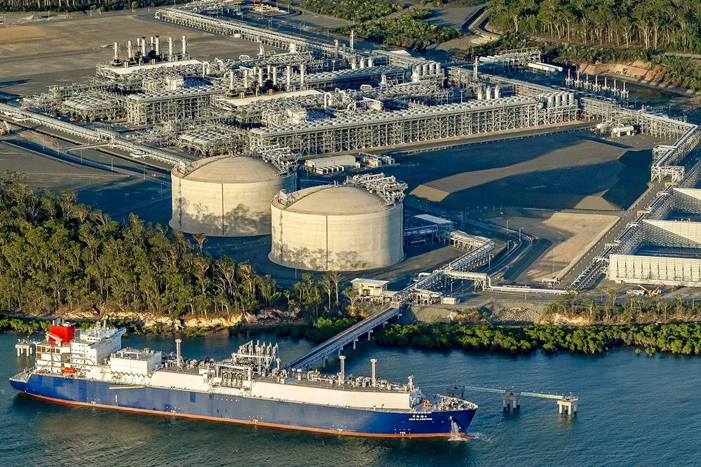 The Australia Pacific LNG (APLNG) facility on Curtis Island, Queensland, Australia.