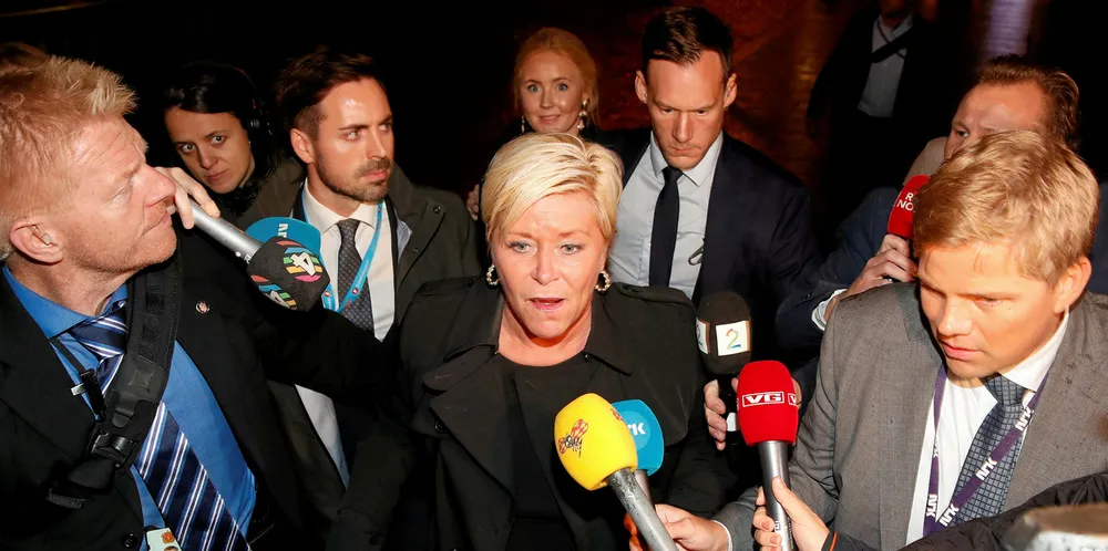 Siv Jensen, Norway's finance minister.