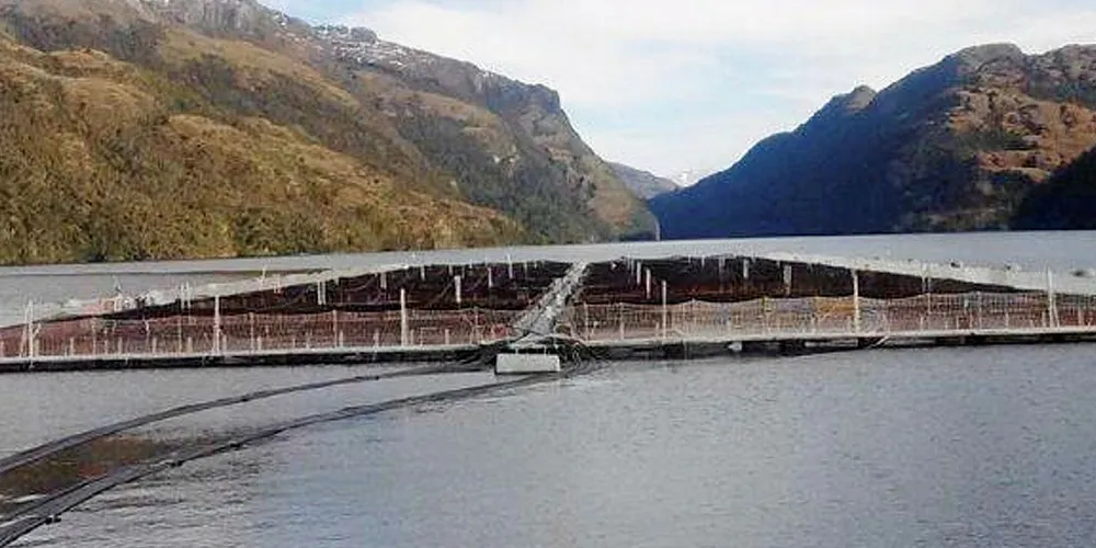 Salmon farm in Magallanes.